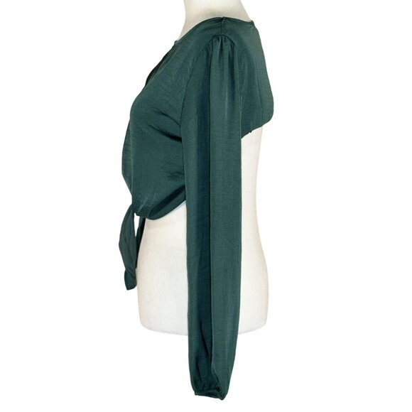 Pink Rose Size Small Woman Baggy Solid Tops Blouse Whit Knot Front - Picture 3 of 7